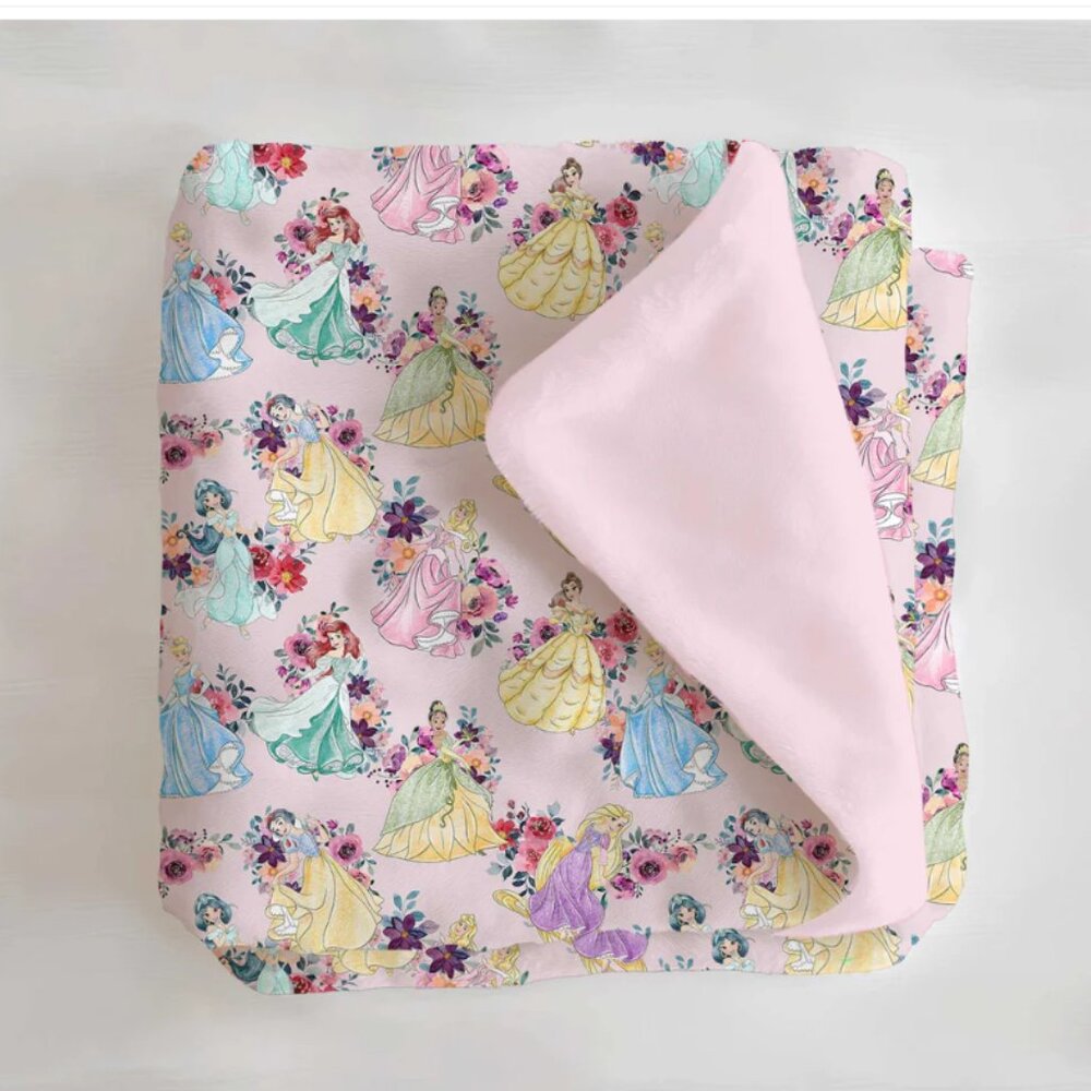 NWT Little Snuggles Princess Blooms Bamboo Minky Lush Blanket - size 50 x 65